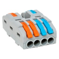 Строительно-монтажная клемма СМК 222-424 разветвительная 4 выхода 0,08-4 мм2 EKF (plc-smk-422-4) - Строительно-монтажная клемма СМК 222-424 разветвительная 4 выхода 0,08-4 мм2 EKF