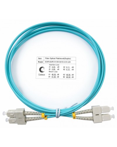 Шнур оптический duplex SC-SC 50/125 mm OM3 1,5м LSZH Cabeus FOP-50-SC-SC-1,5m в Рубцовске Патч-корды и пигтейлы Pintop.ru