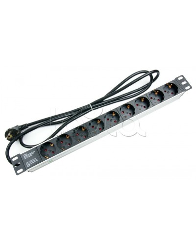 Блок на 9 розеток EU горизонтальный для 19 шкафов Cabeus (PDU-9P-2EU) в Рубцовске Блоки розеток Pintop.ru