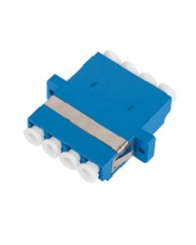 Адаптер NIKOMAX волоконно-оптический, соединительный, одномодовый, стандарта OS2, LC/UPC-LC/UPC, квадро, пластиковый, без шторки, с фланцами, синий, уп-ка 2шт. в Рубцовске Проходные адаптеры и розетки оптические Pintop.ru