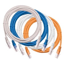 Шнур коммутационный NETLAN U/UTP 4 пары, Кат.5е (Класс D), 100МГц, 2хRJ45/8P8C, T568B, заливной, многожильный, BC (чистая медь), PVC нг(B), синий, 0,5м, уп-ка 10шт. NETLAN EC-PC4UD55B-BC-PVC-005-BL-10