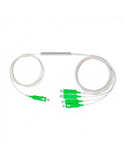 Разветвитель план 1х4 окон SC/APC 9/125 вывод 1,5м буфер 0.9мм 1260/1650 Cabeus (FCT-PLC-1/4-9-SC/A-1.5-0.9) в Рубцовске Оптические разветвители (сплиттеры) Pintop.ru