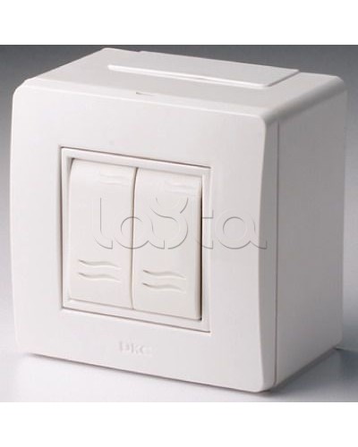 Коробка в сборе с 2-клавишным выключателем, коричневая DKC 10001B в Рубцовске Распределительные коробки Pintop.ru