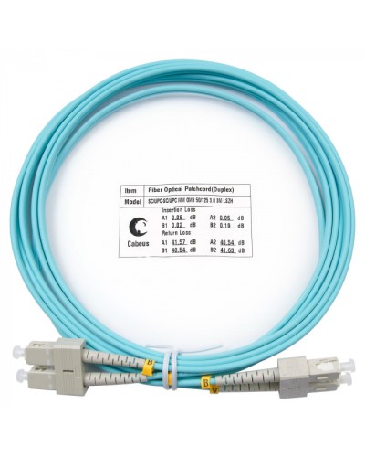 Шнур оптический duplex SC-SC 50/125 mm OM3 3м LSZH Cabeus FOP-50-SC-SC-3m в Рубцовске Патч-корды и пигтейлы Pintop.ru