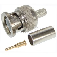 Разъем штекер BNC RG-59 обжим (01-001B) (100шт/уп) REXANT 05-3002