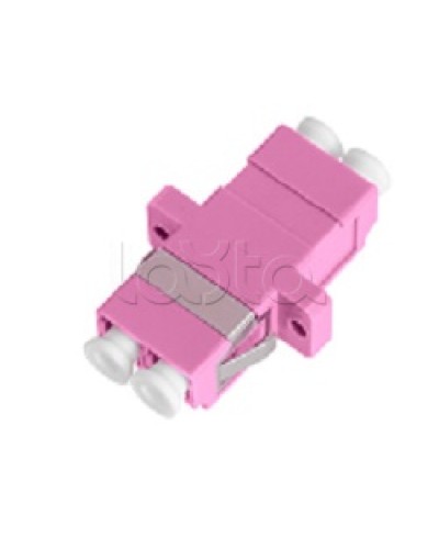 Адаптер NIKOMAX волоконно-оптический, соединительный, многомодовый, стандарта OM4, LC/UPC-LC/UPC, двойной, пластиковый, без шторки, с фланцами, маджента, уп-ка 2шт. NIKOMAX (NMF-OA2M4-FN-LCU-LCU-MG-2) в Рубцовске Проходные адаптеры и розетки оптические 