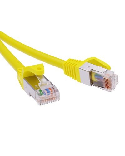 Патч-корд экранированный CAT5E F/UTP 4х2, LSZH, желтый, 1м DKC RN5EFU4510YL в Рубцовске Патчкорды (медные) Pintop.ru