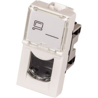 Вставка Mosaic 22.5x45, RJ-45 UTP, белая LANMASTER (LAN-SIP-22U5E-WH)