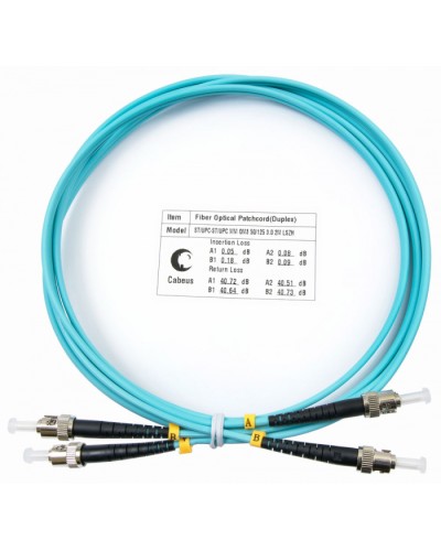 Шнур оптический duplex ST-ST 50/125 MM OM3 2 м LSZH Cabeus FOP-50-ST-ST-2M в Рубцовске Патч-корды и пигтейлы Pintop.ru
