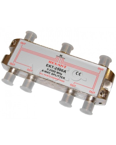 Делитель телевизионный ТВх6 под F разъём 5-2500 МГц СПУТНИК (5шт/уп) REXANT 05-6204 в Рубцовске Системы видеонаблюдения Pintop.ru