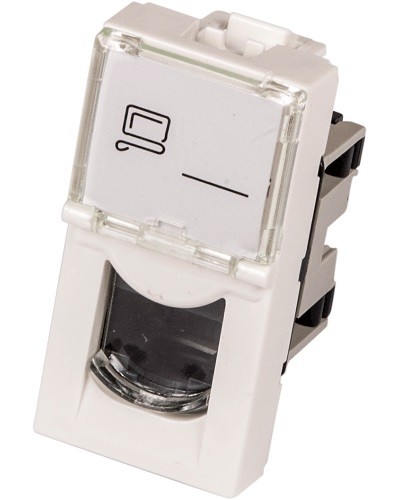 Вставка Mosaic 22.5x45, RJ-45 UTP, белая LANMASTER (LAN-SIP-22U5E-WH) в Рубцовске Коннекторы и разъемы Pintop.ru