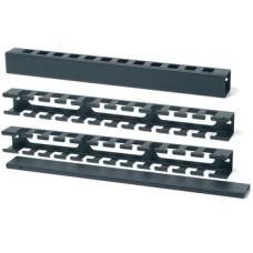 Организатор кабельный с металлическими кольцами и крышкой, 19" Hyperline CM-1U-ML-COV