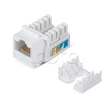 Вставка Keystone Jack RJ-45, категория 6, заделка тип 110, белая Cabeus KJ-RJ45-Cat.6-90