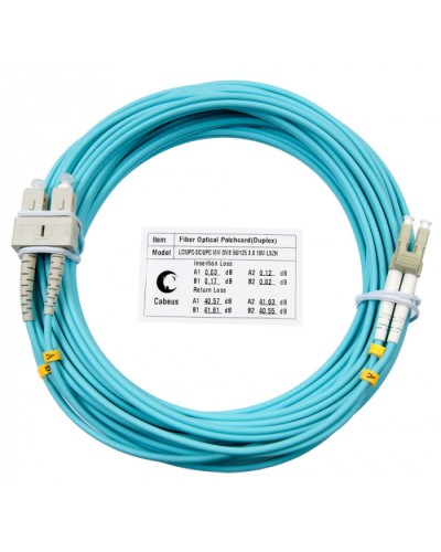 Шнур оптический duplex LC-SC 50/125 mm OM3 25м LSZH Cabeus FOP-50-LC-SC-25m в Рубцовске Патч-корды и пигтейлы Pintop.ru