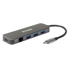 Док-станция с разъемом USB Type-C, 3 портами USB 3.0, 1 портом USB Type-C/PD 3.0 и 1 портом Gigabit EthernetD-Link DUB-2334/A1A
