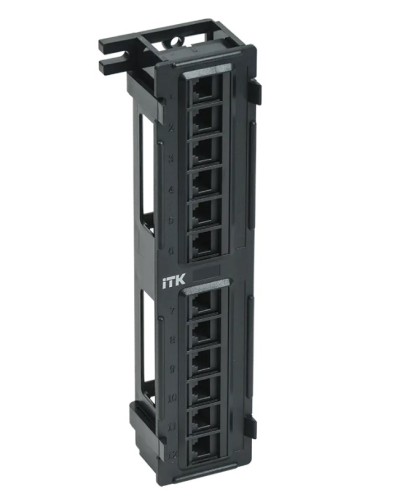ITK Настенная патч-панель кат.5Е UTP, 12 портов (IDC Dual) (PP12-C5EU-D05) в Рубцовске Патч панель Pintop.ru
