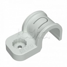 Крепеж-скоба пластиковая односторонняя для прямого монтажа атмосферостойкая серая в п/э d20 мм (10шт/550шт уп/кор) Промрукав (PR13.0398)