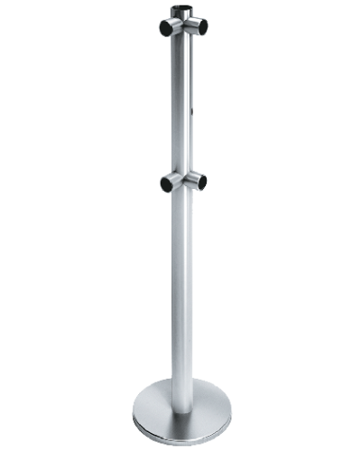 Стойка ограждения с отверстием под фиксатор L-образная, 2 муфты слева передвижная Oxgard ВЗР2442.09.22 в Рубцовске Ограждения Pintop.ru