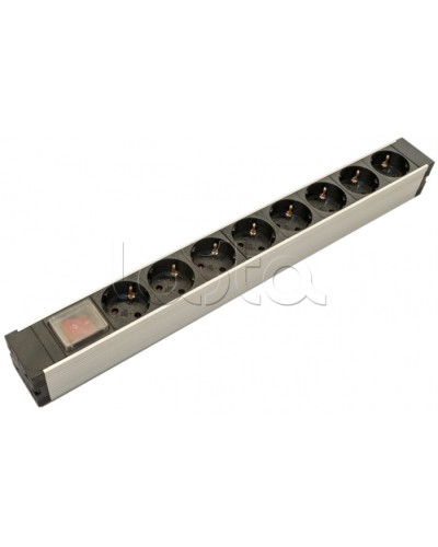 Блок розеток для 19 шкафов, горизонтальный Hyperline (SHZ19-8SH-S-IEC) в Рубцовске Блоки розеток Pintop.ru