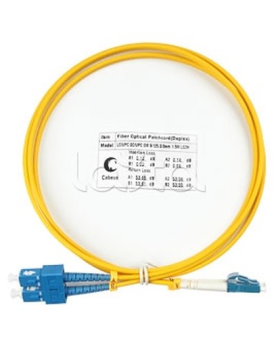 Патч-корд волоконно-оптический SM 9/125 duplex LC/SC LSZH (1,5 м) Cabeus FOP(d)-9-LC-SC-1,5M в Рубцовске Патч-корды оптические Pintop.ru