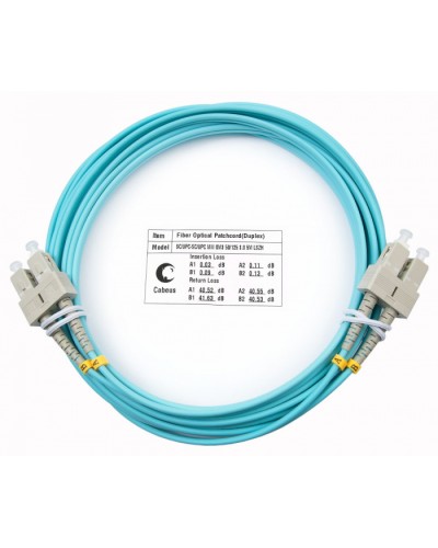 Шнур оптический duplex SC-SC 50/125 mm OM3 7м LSZH Cabeus FOP-50-SC-SC-7m в Рубцовске Патч-корды и пигтейлы Pintop.ru