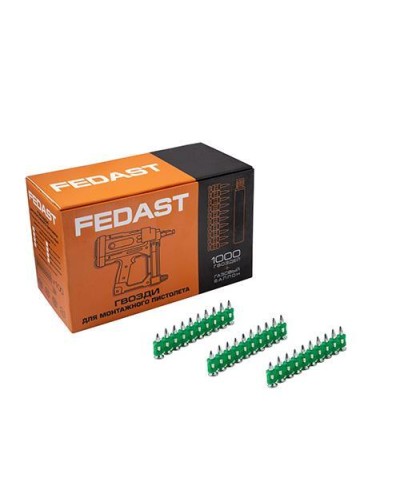 Гвозди 3.0*25 мм усиленные для монтажного пистолета (1000 шт/уп) FEDAST fd3025eg в Рубцовске Крепеж: Дюбели, шурупы, саморезы Pintop.ru