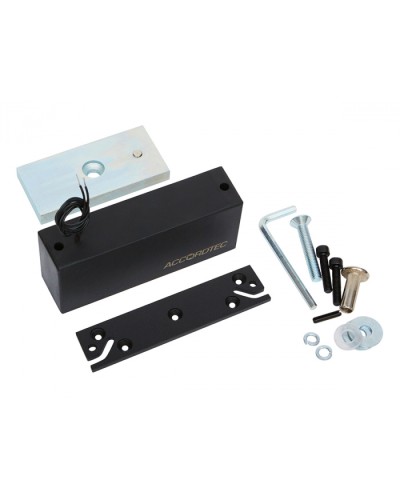 Электромагнитный влагозащищенный замок AccordTec ML-300П с планкой, цвет черный в Рубцовске Электромагнитные замки Pintop.ru