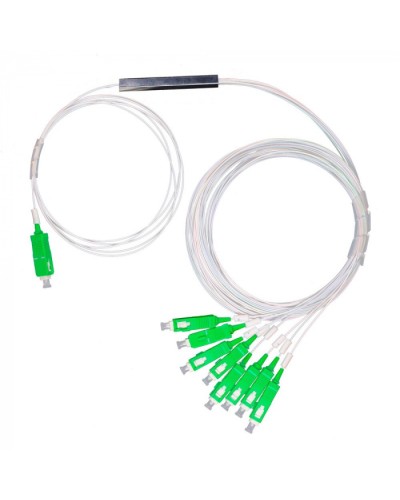 Разветвитель план 1х8 окон SC/APC 9/125 вывод 1,5м буфер 0.9мм 1260/1650 Cabeus (FCT-PLC-1/8-9-SC/A-1.5-0.9) в Рубцовске Оптические разветвители (сплиттеры) Pintop.ru