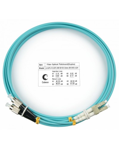 Шнур оптичесикй duplex LC-FC 50/125 MM OM3 1,5 м LSZH Cabeus FOP-50-LC-FC-1.5M в Рубцовске Патч-корды оптические Pintop.ru