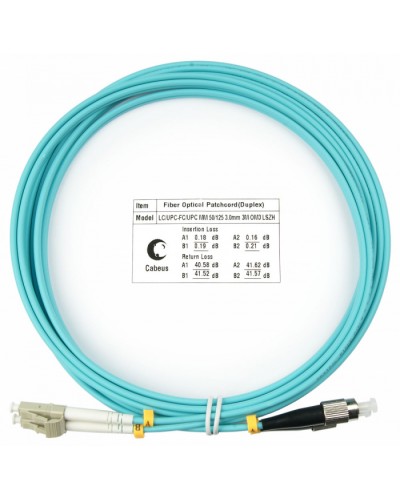 Шнур оптичесикй duplex LC-FC 50/125 MM OM3 3 м LSZH Cabeus FOP-50-LC-FC-3M в Рубцовске Патч-корды оптические Pintop.ru