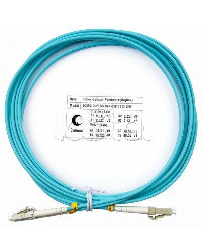 Патч-корд волоконно-оптический MM 50/125 duplex LC-LC LSZH (3м) Cabeus FOP-50-LC-LC-3m в Рубцовске Патч-корды оптические Pintop.ru