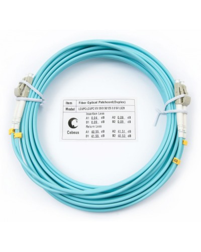 Патч-корд оптический MM 50/125 LC-LC (5м) LSZH duplex OM3 Cabeus FOP-50-LC-LC-5m в Рубцовске Патч-корды и пигтейлы Pintop.ru
