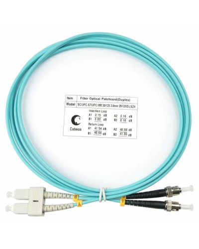 Шнур оптический duplex SC-ST 50/125 mm OM3 2м LSZH Cabeus FOP-50-SC-ST-2m в Рубцовске Патч-корды и пигтейлы Pintop.ru