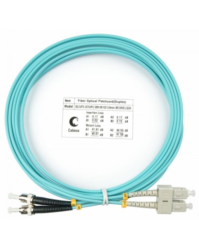 Шнур оптический duplex SC-ST 50/125 mm OM3 3м LSZH Cabeus FOP-50-SC-ST-3m в Рубцовске Патч-корды и пигтейлы Pintop.ru