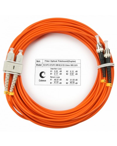 Шнур оптический duplex SC-ST 62,5/125 mm 15м LSZH Cabeus FOP-62-SC-ST-15m в Рубцовске Патч-корды оптические Pintop.ru