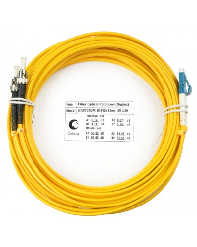 Шнур оптический duplex LC-ST 9/125 sm 20м LSZH Cabeus FOP(d)-9-LC-ST-20m в Рубцовске Патч-корды оптические Pintop.ru