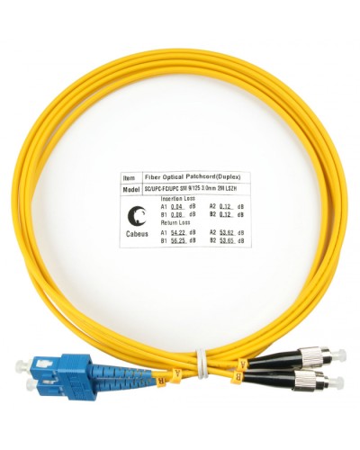 Шнур оптический duplex SC-FC 9/125 sm 2м LSZH Cabeus FOP(d)-9-SC-FC-2m в Рубцовске Патч-корды оптические Pintop.ru
