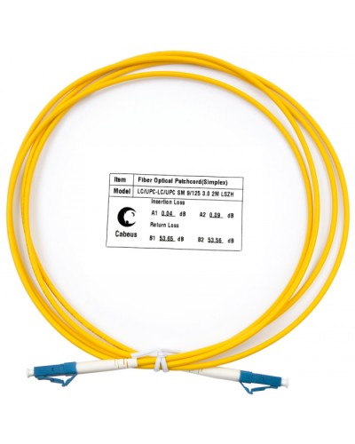 Шнур оптический simplex LC-LC 9/125 SM 2 м LSZH Cabeus FOP(s)-9-LC-LC-2M в Рубцовске Патч-корды оптические Pintop.ru