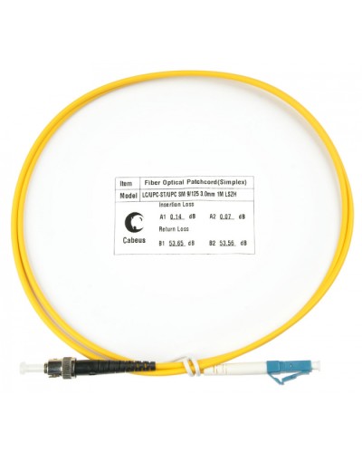 Шнур оптический simplex LC-ST 9/125 sm 1м LSZH Cabeus FOP(s)-9-LC-ST-1m в Рубцовске Патч-корды оптические Pintop.ru