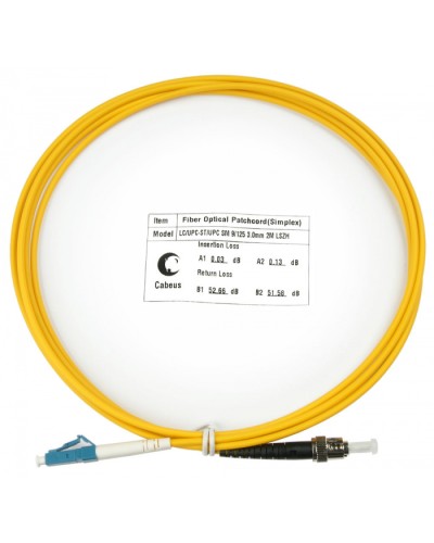 Шнур оптический simplex LC-ST 9/125 sm 2м LSZH Cabeus FOP(s)-9-LC-ST-2m в Рубцовске Патч-корды оптические Pintop.ru