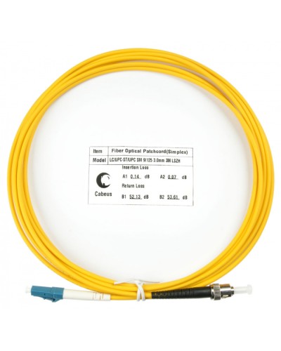 Шнур оптический simplex LC-ST 9/125 sm 3м LSZH Cabeus FOP(s)-9-LC-ST-3m в Рубцовске Патч-корды оптические Pintop.ru
