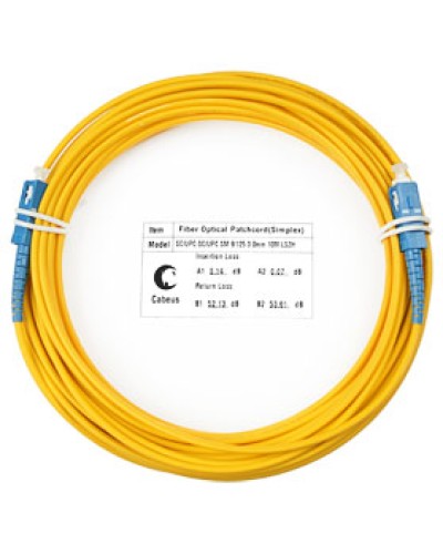 Патч-корд волоконно-оптический (шнур) SM 9/125 simplex SC-SC LSZH (10м) Cabeus FOP(s)-9-SC-SC-10m в Рубцовске Патч-корды оптические Pintop.ru