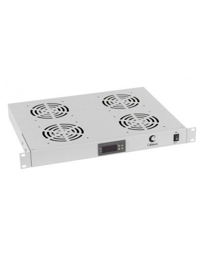 Панель вентиляционная с 4 вентиляторами с цифровым термодатчиком Cabeus JG03t в Рубцовске Вентиляторные модули Pintop.ru