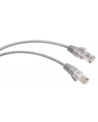 Патч-корд UTP, категория 6a, 10G, неэкранированный, LSZH, 10 м, серый Cabeus PC-UTP-RJ45-Cat.6a-10m-LSZH в Рубцовске Патчкорды (медные) Pintop.ru