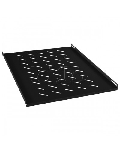 Полка перфорированная глубиной 700 мм для открытых стоек, цвет черный (RAL 9004) Cabeus RA-J018-FC-700-BK в Рубцовске Полки для шкафов и стоек Pintop.ru