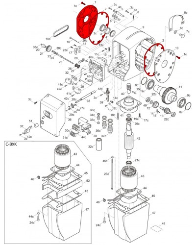 Правая крышка редуктора C-BX Came 119RICX026 в Рубцовске Запчасти для шлагбаумов и автоматики Pintop.ru