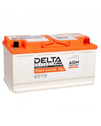Аккумуляторная батарея 12 - 95 DELTA START MASTER 95 Ah AGM в Рубцовске Электротехническое оборудование Pintop.ru