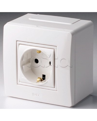 Коробка в сборе с силовой розеткой, белая DKC 10482 в Рубцовске Распределительные коробки Pintop.ru
