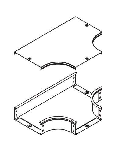 Крышка DPT на ответвитель Т-образный горизонтальный осн. 100 DKC 38042 в Рубцовске Аксессуары для лотков Pintop.ru