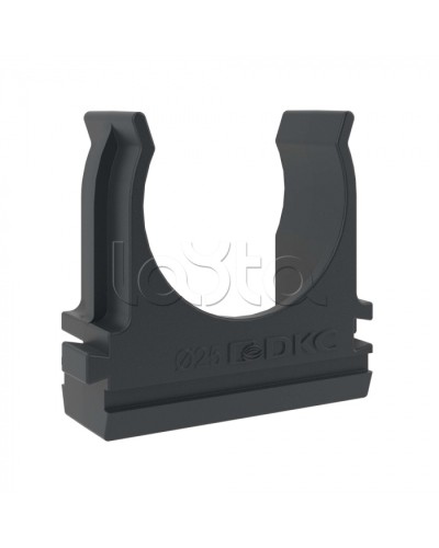 Держатель с защелкой D=25 (Черный) DKC (51025N) в Рубцовске Держатели, клипсы, скобы Pintop.ru